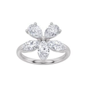 Gaia Luxe Fashion 18k White Gold Lab-Grown Diamond Ring
