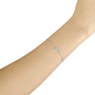 Pyramid Single Motif Bracelet 18K White Gold 