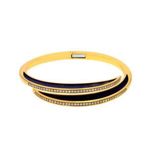 Qamar Bangle in 18K Yellow Gold, with Lapiz Lazuli and Diamonds