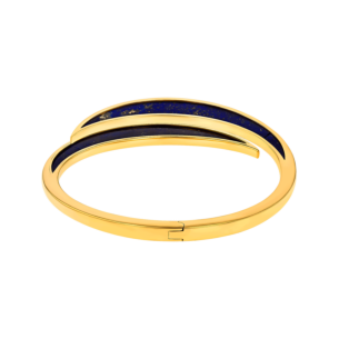 Qamar Bangle in 18K Yellow Gold, with Lapiz Lazuli and Diamonds