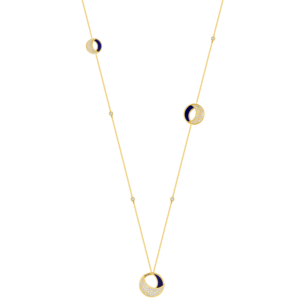 Qamar Tin Cup Necklace in 18K Yellow Gold, with Lapiz Lazuli and Diamonds