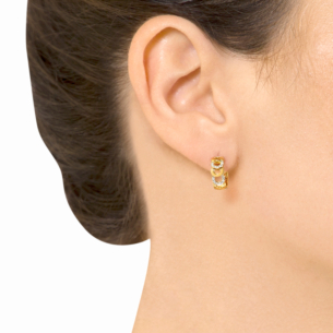 Revolve Diamond Earrings set  in 18K Yellow Gold