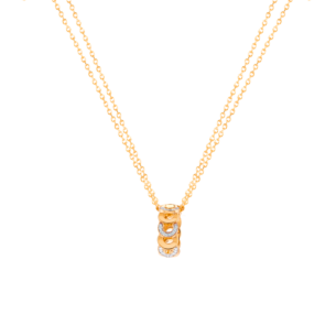 Revolve  Diamond Pendant Chain set in 18K Rose Gold