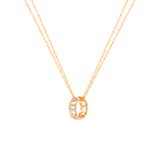 Revolve  Diamond Pendant Chain set in 18K Rose Gold