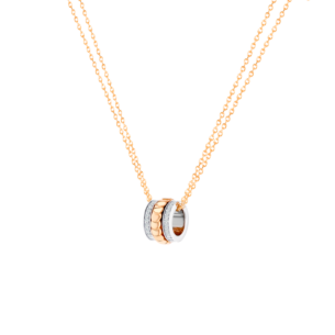 Revolve Diamond Pendant Chain With Moving Mechanism set in 18K Rose Gold