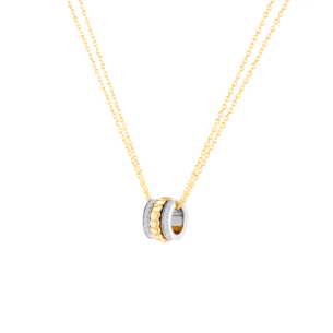 Revolve Diamond Pendant Chain With Moving Mechanism set in 18K Yellow Gold