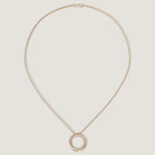 Revolve Trio 18k Yellow, Rose and White Gold Necklace with Diamonds