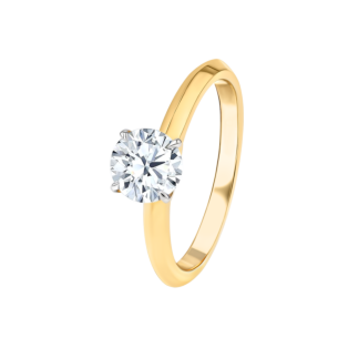 Gaia Solitaire 0.5 Carat Engagement Diamond Ring 18K Yellow Gold 