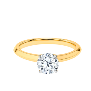 Gaia Solitaire 0.7 Carat Engagement Diamond Ring 18K Yellow Gold 