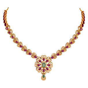 Rangoli Necklace & Earring in 22K Gold