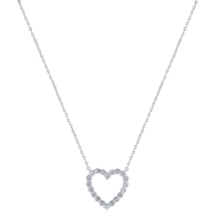 Damas Valentine's Day Collection Necklace In 18K White Gold and Studded with Diamonds