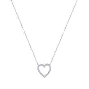 Damas Valentine's Day Collection Necklace In 18K White Gold and Studded with Diamonds