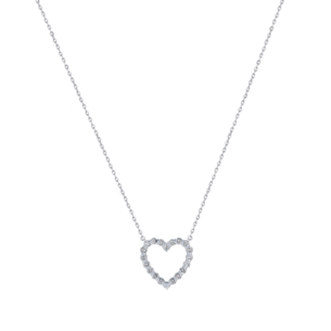 Damas Valentine's Day Collection Necklace In 18K White Gold and Studded with Diamonds