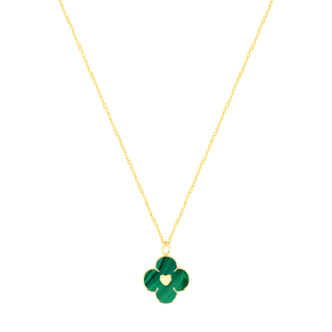 Ummi Yellow Gold Necklace with Diamond and Malachite  