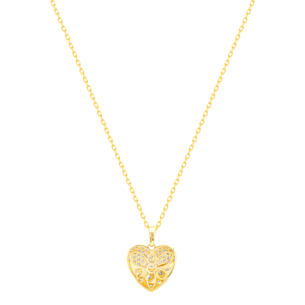 Damas Valentine's Day Collection Pendant and Chain In 18K Yellow Gold And Studded With Diamonds