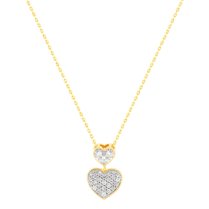 Damas Valentine's Day Collection Pendant and Chain In 18K Yellow Gold Featuring Ceramic and Diamonds