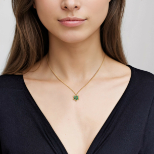 Stella D'Oro 18K Rose Gold Diamond And Malachite Necklace