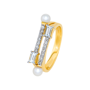 Harmony by Symphony Ring in 18K Yellow Gold with Akoya Pearls and Diamonds 