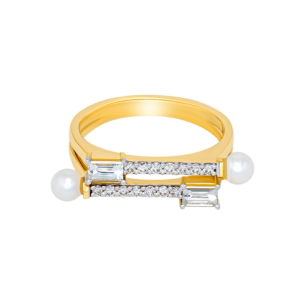 Harmony by Symphony Ring in 18K Yellow Gold with Akoya Pearls and Diamonds 