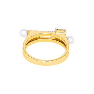 Harmony by Symphony Ring in 18K Yellow Gold with Akoya Pearls and Diamonds 