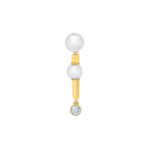 Harmony by Symphony Earrings in 18K Yellow Gold  with Akoya Pearls and Diamond 