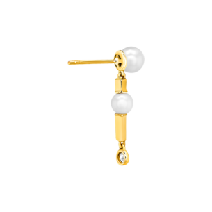 Harmony by Symphony Earrings in 18K Yellow Gold  with Akoya Pearls and Diamond 