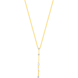 Harmony by Symphony Necklace in 18K Yellow Gold with Akoya Pearls and Diamond 