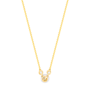 Harmony by Symphony Necklace in 18K Yellow Gold with Akoya Pearls and Diamond 