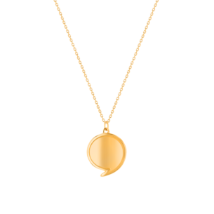 Bubble Plain Round Necklace in 14k Yellow Gold