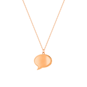 Bubble Plain Oval Necklace in 14k Rose Gold