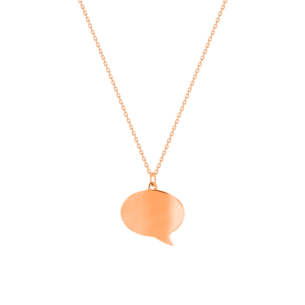 Bubble Plain Oval Necklace in 14k Rose Gold