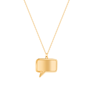 Bubble Plain rectangular Necklace in 14k Yellow Gold