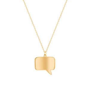 Bubble Plain rectangular Necklace in 14k Yellow Gold