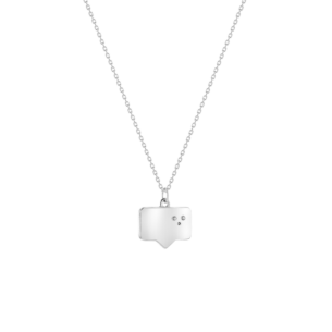 Like Heart Symbol Bubble Diamond Necklace in 14k White Gold