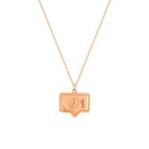 Like Heart Symbol Bubble Necklace in 14k Rose Gold