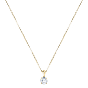 Gaia Solitaire 0.5 Carat Diamond Pendant Chain in 18K Yellow  Gold 