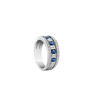Damiani White gold, diamond and sapphire ring