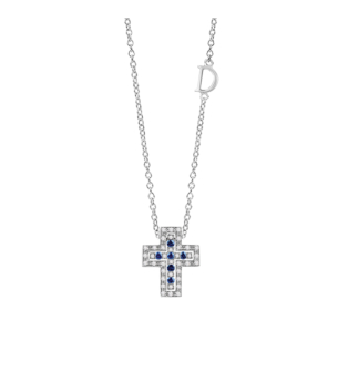 Damiani White gold, diamonds and sapphires necklace