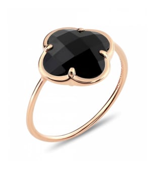 Black Onyx Rose Gold Victoria Ring
