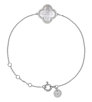 Morganne Bello White Mother Of Pearl + Diamonds White Gold Victoria Bracelet
