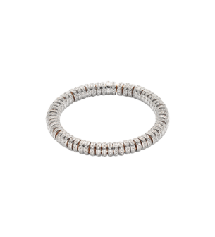 Flexible bracelet entirely made of 18 carat gold with diamond rondels.