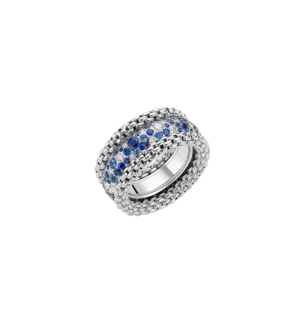 FOPE  BUBBLE_RINGS RING WITH DIAMONDS AND BLUE SAPPHIRES
