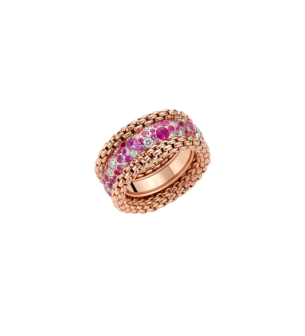 FOPE  BUBBLE_RINGS RING WITH DIAMONDS AND PINK SAPPHIRES