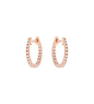 Djula Graphique Diamond 1.3 cm Hoop Earrings in 18K Gold