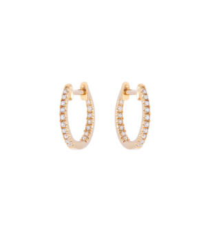 Djula Graphique Diamond 1.5 cm Hoop Earrings in 18K Gold