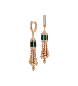 Earrings Malachite Art Deco