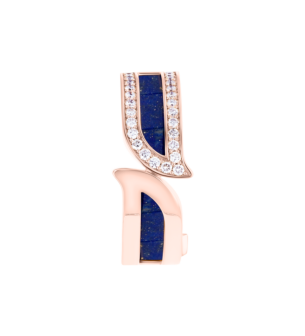 Alif Mosaic Lapis Lazuli & Diamond Hoop Earrings In 18K Rose Gold