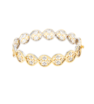 Al Qasr Arabesque Drop-shaped Diamond Bangle in 18K Yellow and White Gold