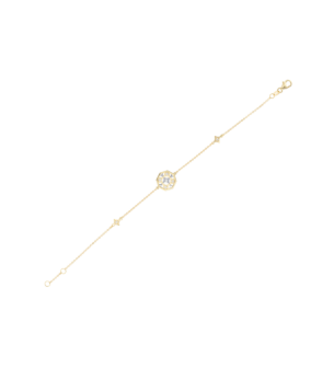 Al Qasr Al Jali One Charm (Octagonal-Shaped)  Diamond Tin Cup Bracelet in 18K Yellow and White Gold 