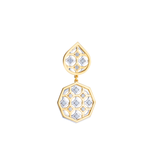 Al Qasr Al Jali (Octagonal/Drop-Shaped) Diamond Earrings in 18K Yellow and White Gold
